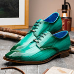 Belvedere Italo Genuine Eel Shoes Antique Mint (D05)