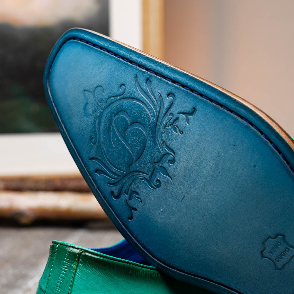 Belvedere Italo Genuine Eel Shoes Antique Mint (D05)