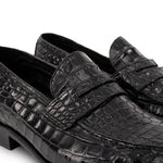 Calzoleria Toscana Izano Dip-Dyed Nile Crocodile Dress Loafer Black