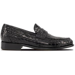Calzoleria Toscana Izano Dip-Dyed Nile Crocodile Dress Loafer Black
