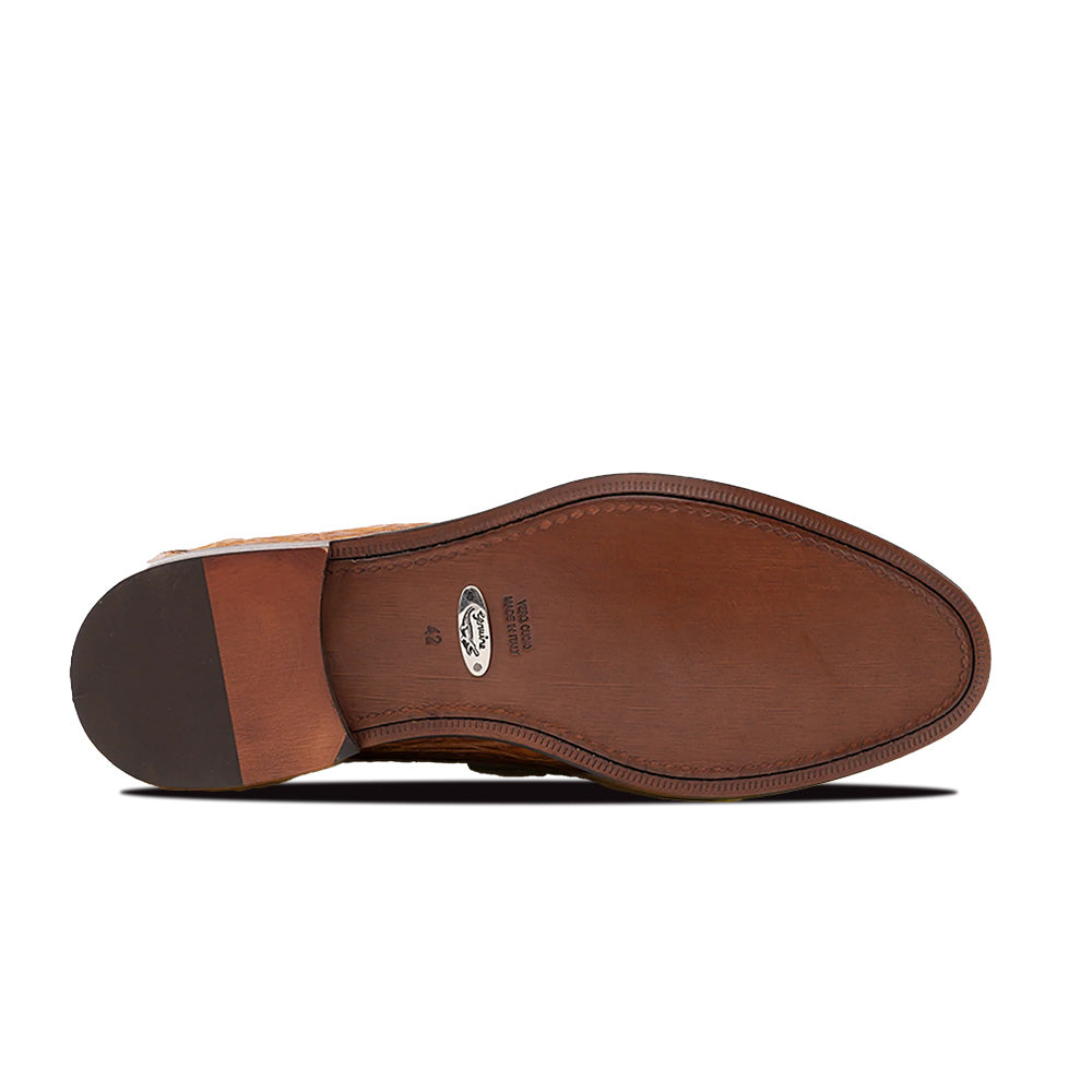 Calzoleria Toscana Izano Dip-Dyed Nile Crocodile Dress Loafer Black