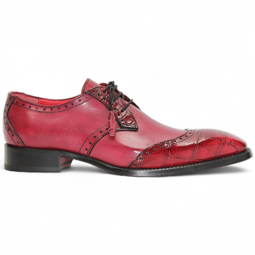 Fennix Jax Genuine Alligator & Leather Shoes Antique Red