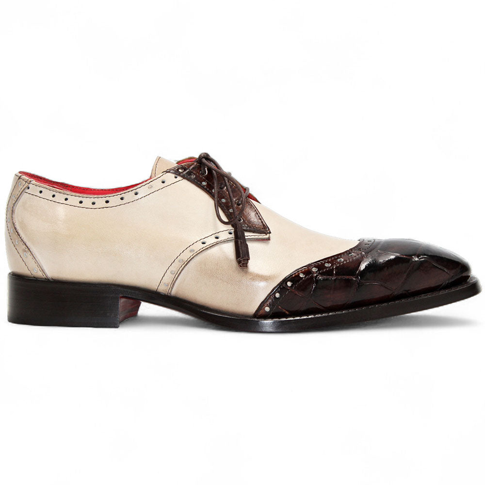 Fennix Jax Genuine Alligator & Leather Shoes Chocolate / Beige