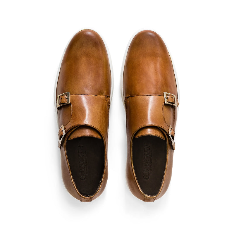 G. Brown Jaxon Double Monk Strap Sneaker Almond