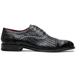 Marco Di Milano John Woven Caiman Crocodile Oxford Black