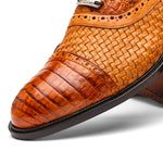 Marco Di Milano John Woven Caiman Crocodile Oxford Brandy