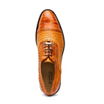 Marco Di Milano John Woven Caiman Crocodile Oxford Brandy