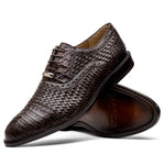 Marco Di Milano John Woven Caiman Crocodile Oxford Brown