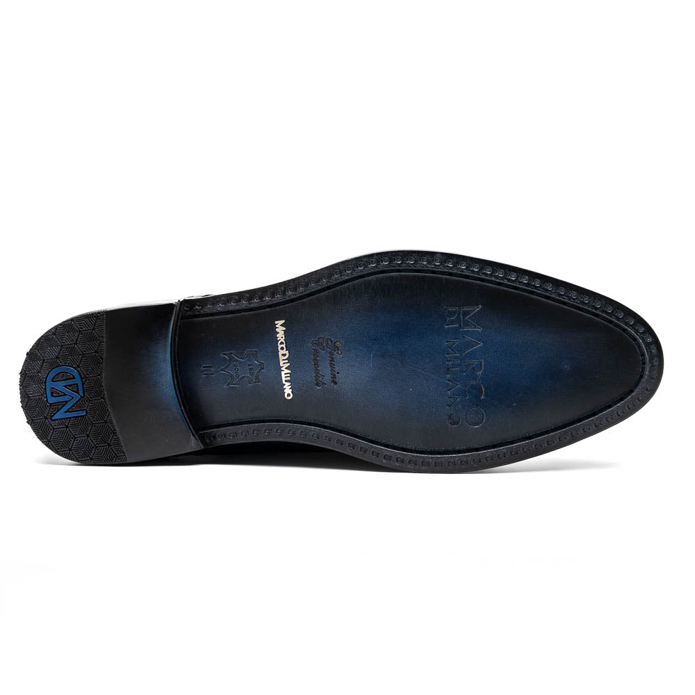 Marco Di Milano John Woven Caiman Crocodile Oxford Navy