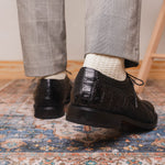 Marco Di Milano John Woven Caiman Crocodile Oxford Black
