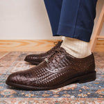 Marco Di Milano John Woven Caiman Crocodile Oxford Brown