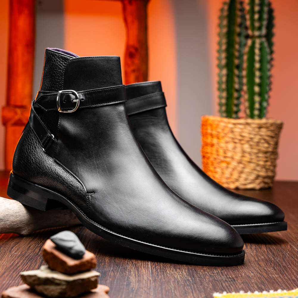 Zelli Jodphur Italian Calfskin Boot Black (46-600-BLK)