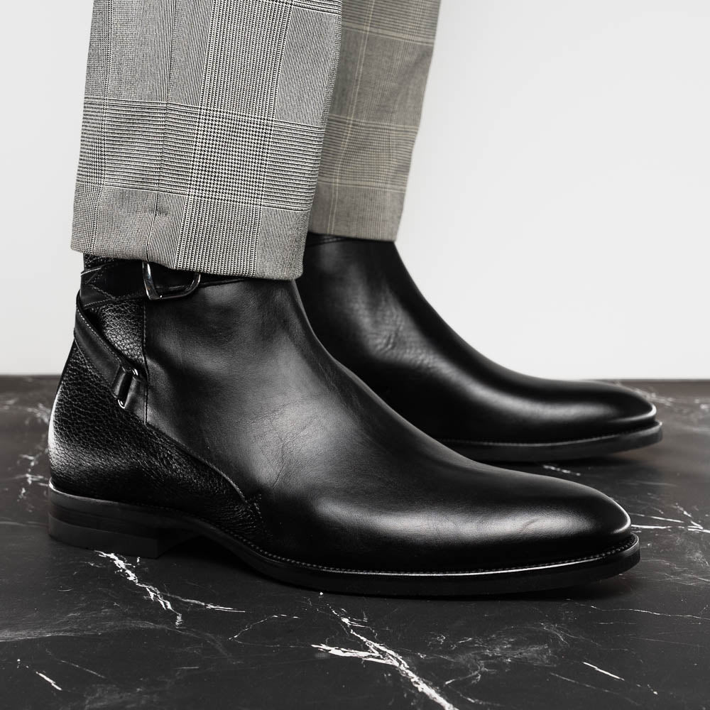 Zelli Jodphur Italian Calfskin Boot Black (46-600-BLK)