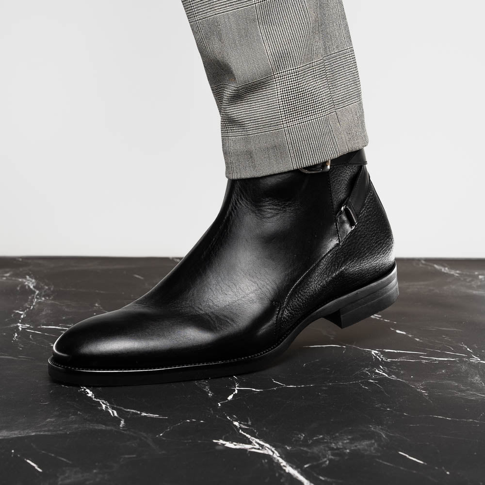 Zelli Jodphur Italian Calfskin Boot Black (46-600-BLK)