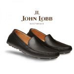 John Lobb Calfskin Driving Loafers Black