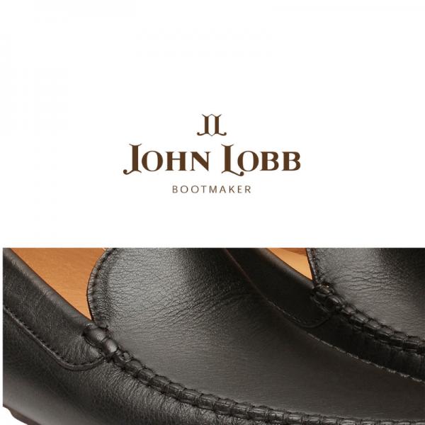 John Lobb Calfskin Driving Loafers Black