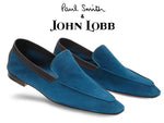 John Lobb Lucca Suede Loafers Sea Blue