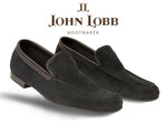 John Lobb Riviera Suede Loafers Pewter (Dark Gray)