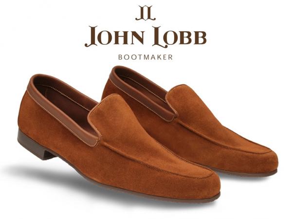 John Lobb Riviera Suede Loafers Tobacco