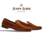 John Lobb Riviera Suede Loafers Tobacco