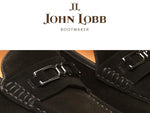John Lobb Signature Suede Bit Loafers Black