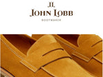 John Lobb Suede Penny Loafers Hyperion
