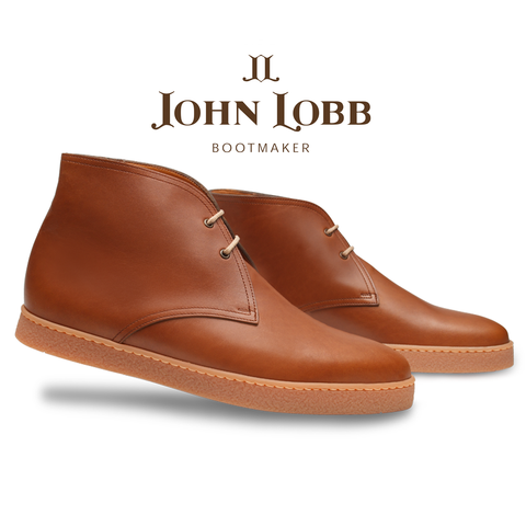 John Lobb Turf Calfskin Ankle Boots Burnt Sienna