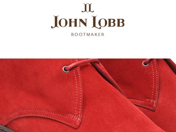 John Lobb Turf Suede Ankle Boots Red