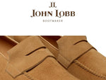 John Lobb Turvey Suede Penny Loafers Cashew