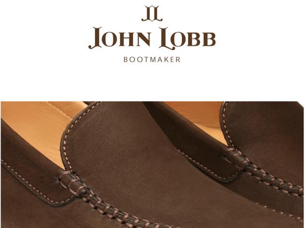 John Lobb Velveteen Nubuck Driving Loafers Earth Brown