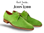 John Lobb Willoughy Suede Derby Shoes Lime Green