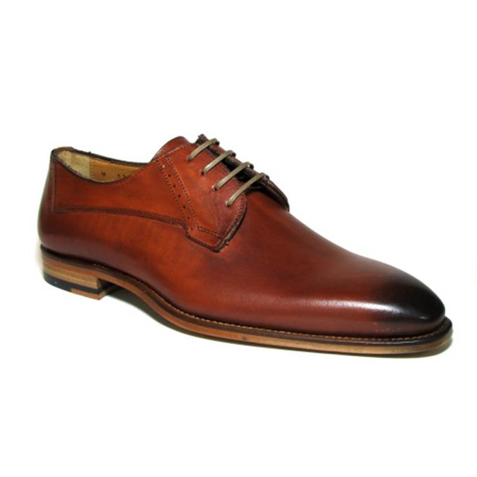 Jose Real Amberes Hand Antiqued Derby Shoes Cognac