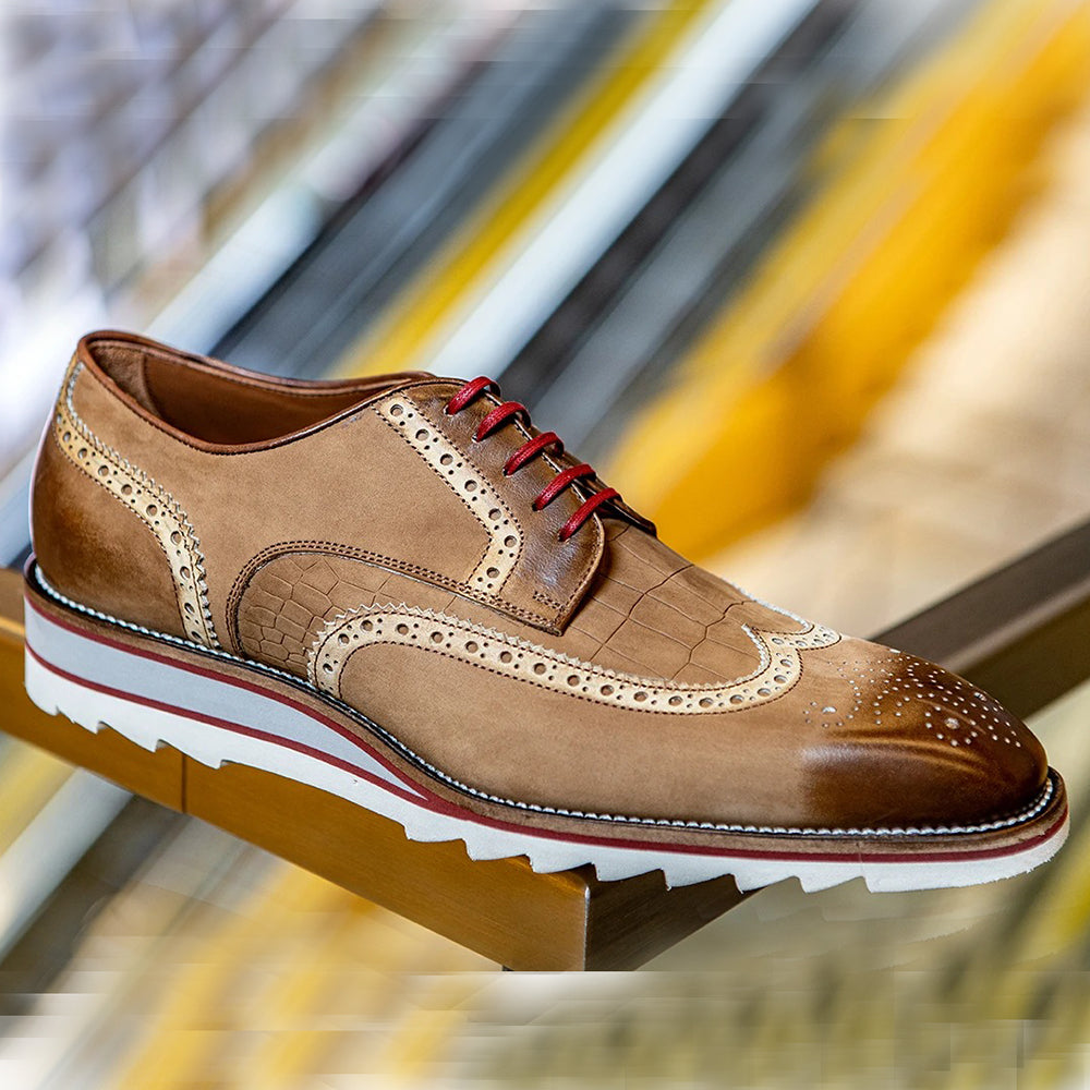 Jose Real Amberes Wingtip Sport Derby Cuoio Cocco
