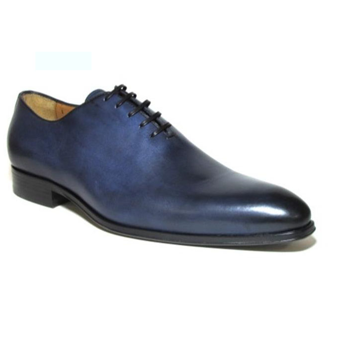 Jose Real Basoto Hand Antiqued Plain Toe Oxfords Blue