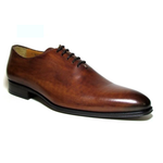 Jose Real Basoto Hand Antiqued Plain Toe Oxfords Brown