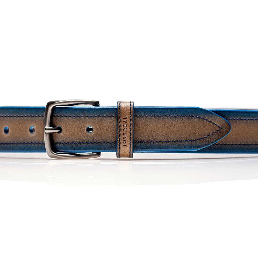 Jose Real Belt Grey Blue