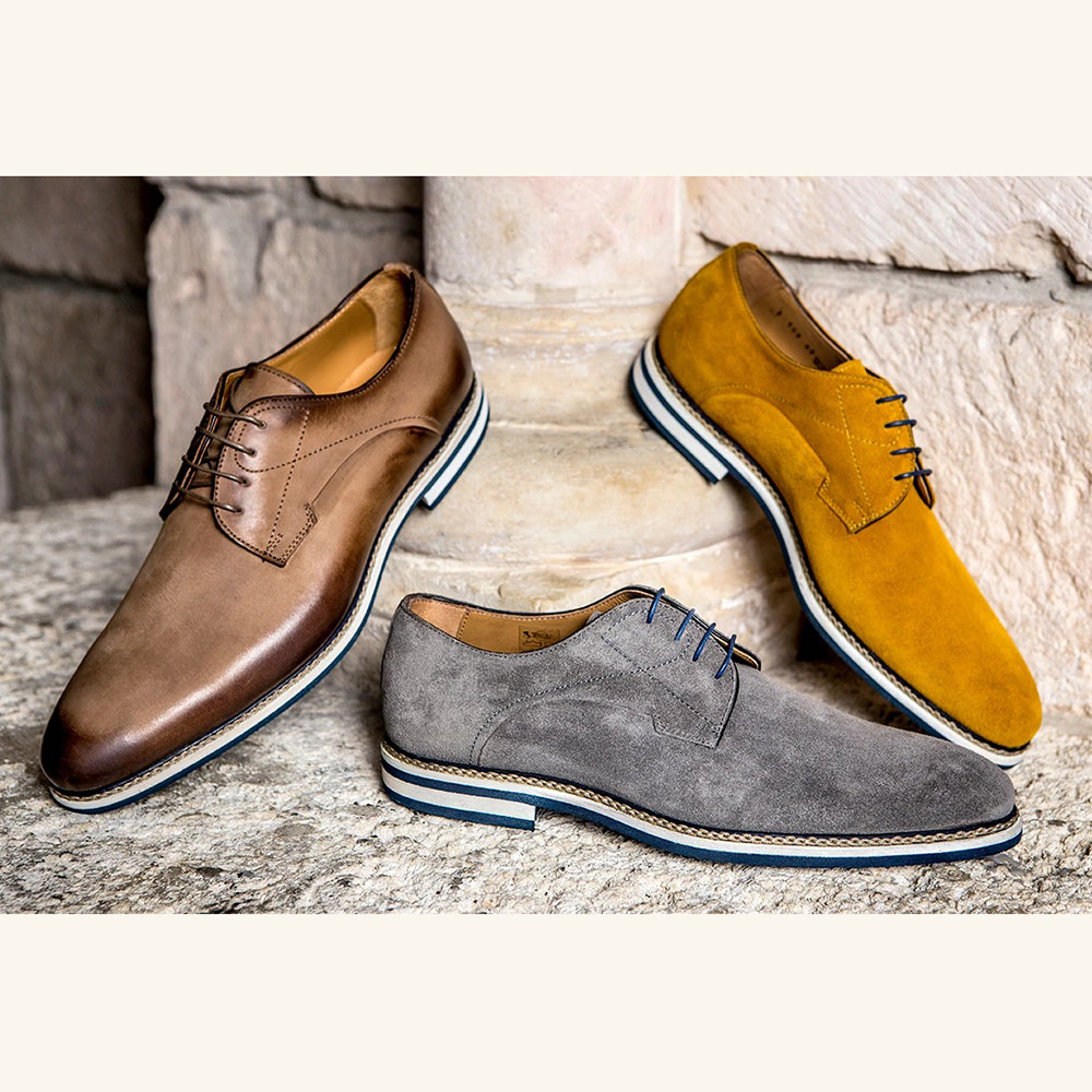 Jose Real Berlina Plain Toe Derby Nubuck Cuoio