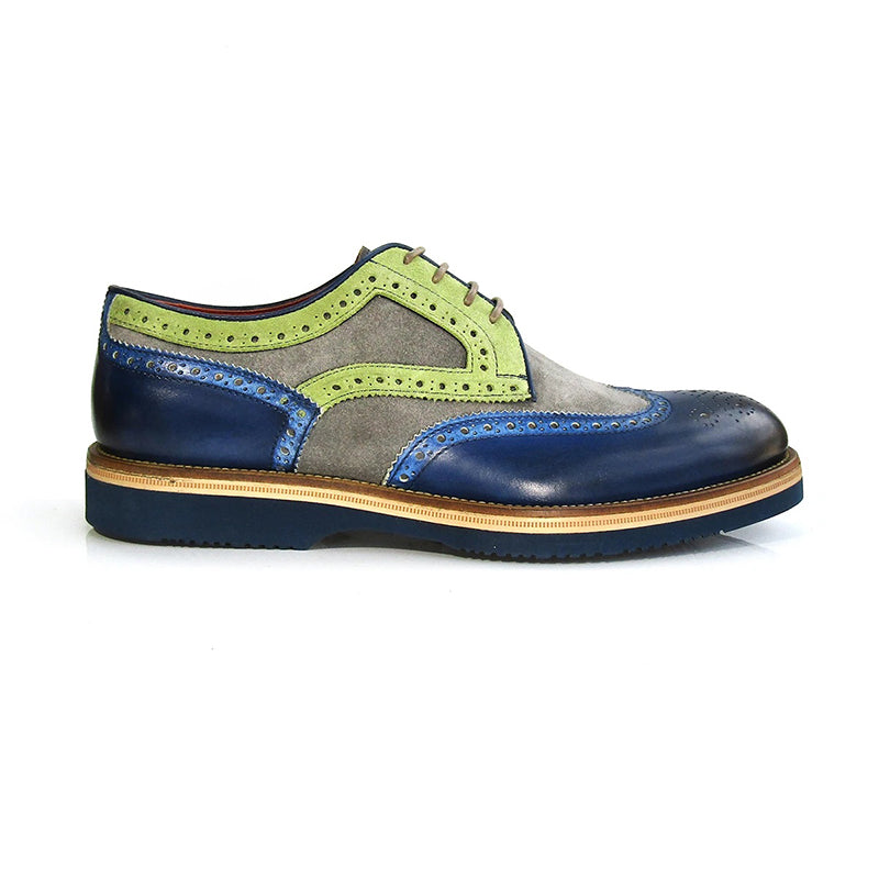 Jose Real Forte Pavone Velour Cemento Shoes Blue / Grey
