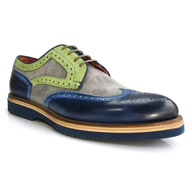 Jose Real Forte Pavone Velour Cemento Shoes Blue / Grey