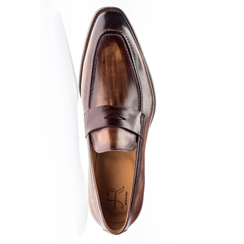 Jose Real H605 Penny Loafers Slavato Cuoio