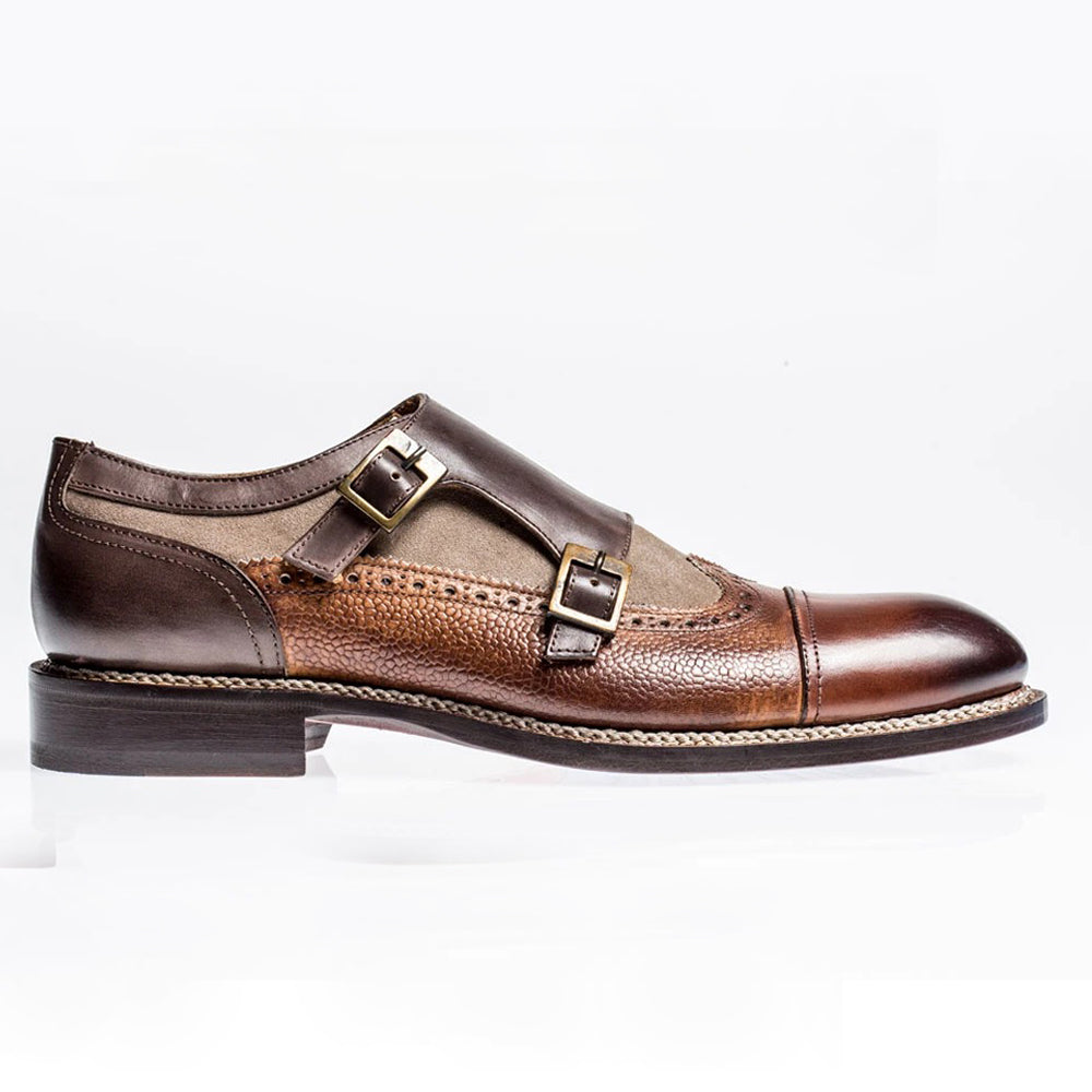 Jose Real Nordve Double Monk Shoes Brown