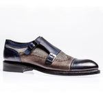 Jose Real Nordve Double Monk Shoes Grey / Blue