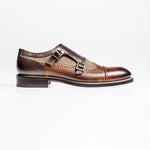 Jose Real Nordve Double Monk Velour Shoes Brown