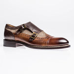Jose Real Nordve Double Monk Velour Shoes Brown