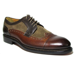 Jose Real Nordve Tri Tone Wingtip Cap Toe Shoes Brown