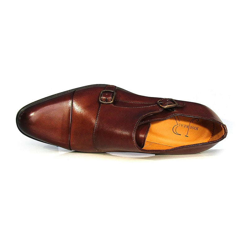 Jose Real Teatriz Double Monk Shoes Dark Brown