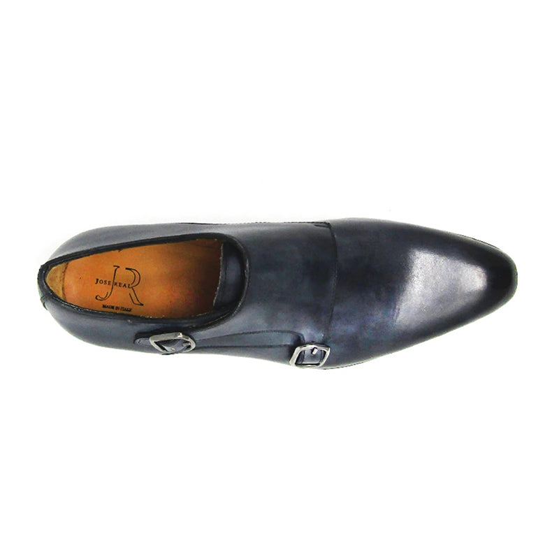 Jose Real Teatriz Plain Double Monk Shoes Crust Antracite