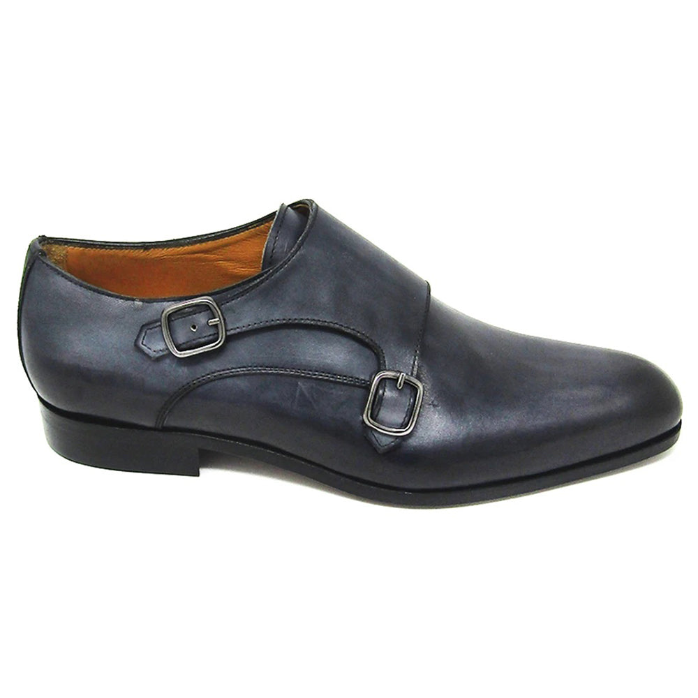 Jose Real Teatriz Plain Double Monk Shoes Crust Antracite