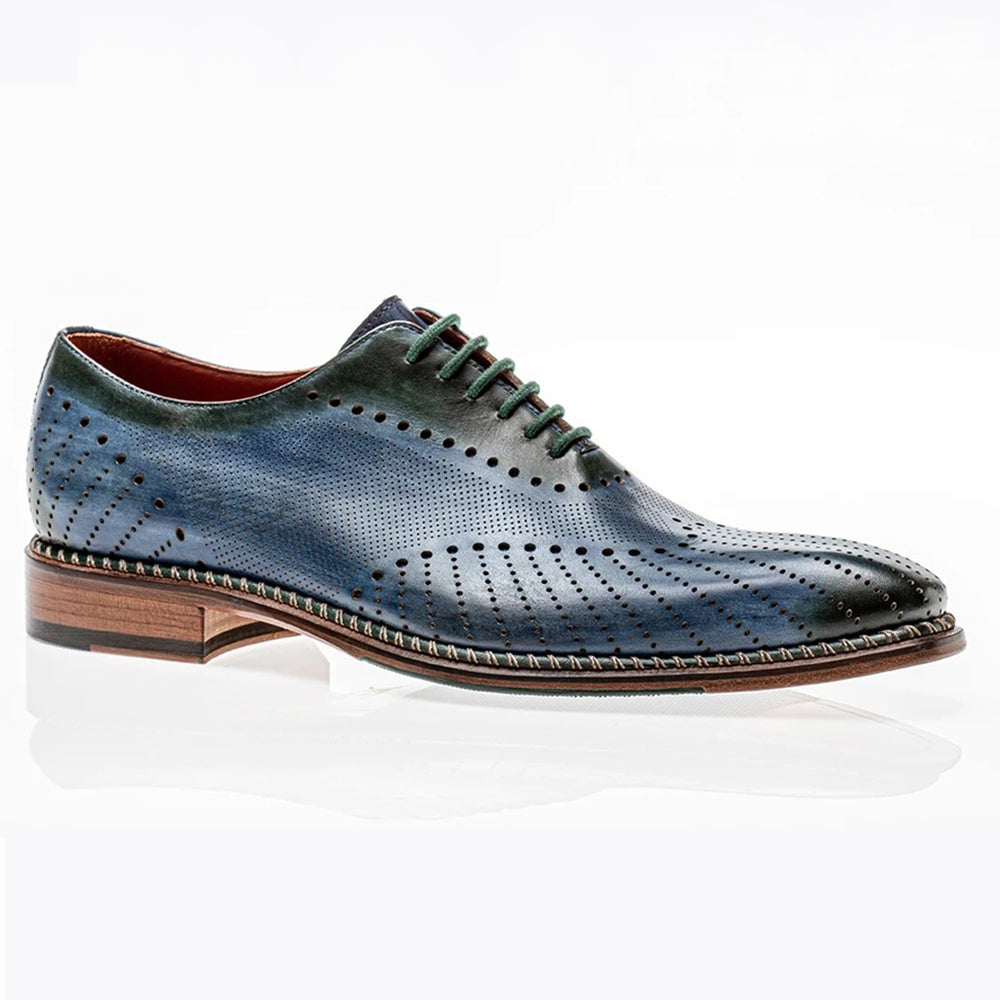 Jose Real Veloce Calfskin Oxford Slavato Blue Verdone