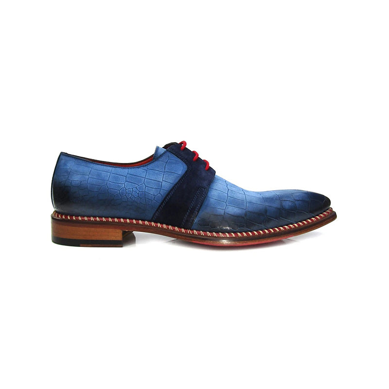 Jose Real Veloce Cocco Pavone Velour Shoes Blue